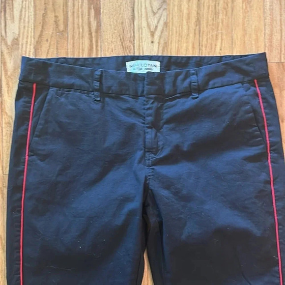Nili Lotan sz 6 black East Hampton Pants black with red piping great condition - Picture 4 of 9